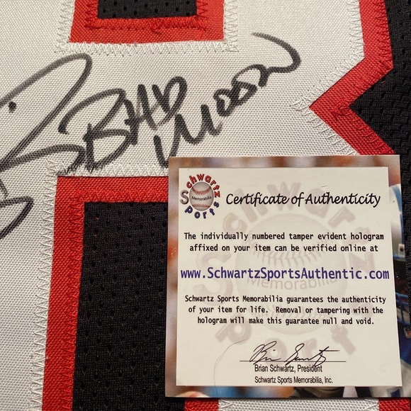 NWOT Atlanta Falcons Andre Rison authentic signed autograph jersey A534199.Black - Picture 2 of 7